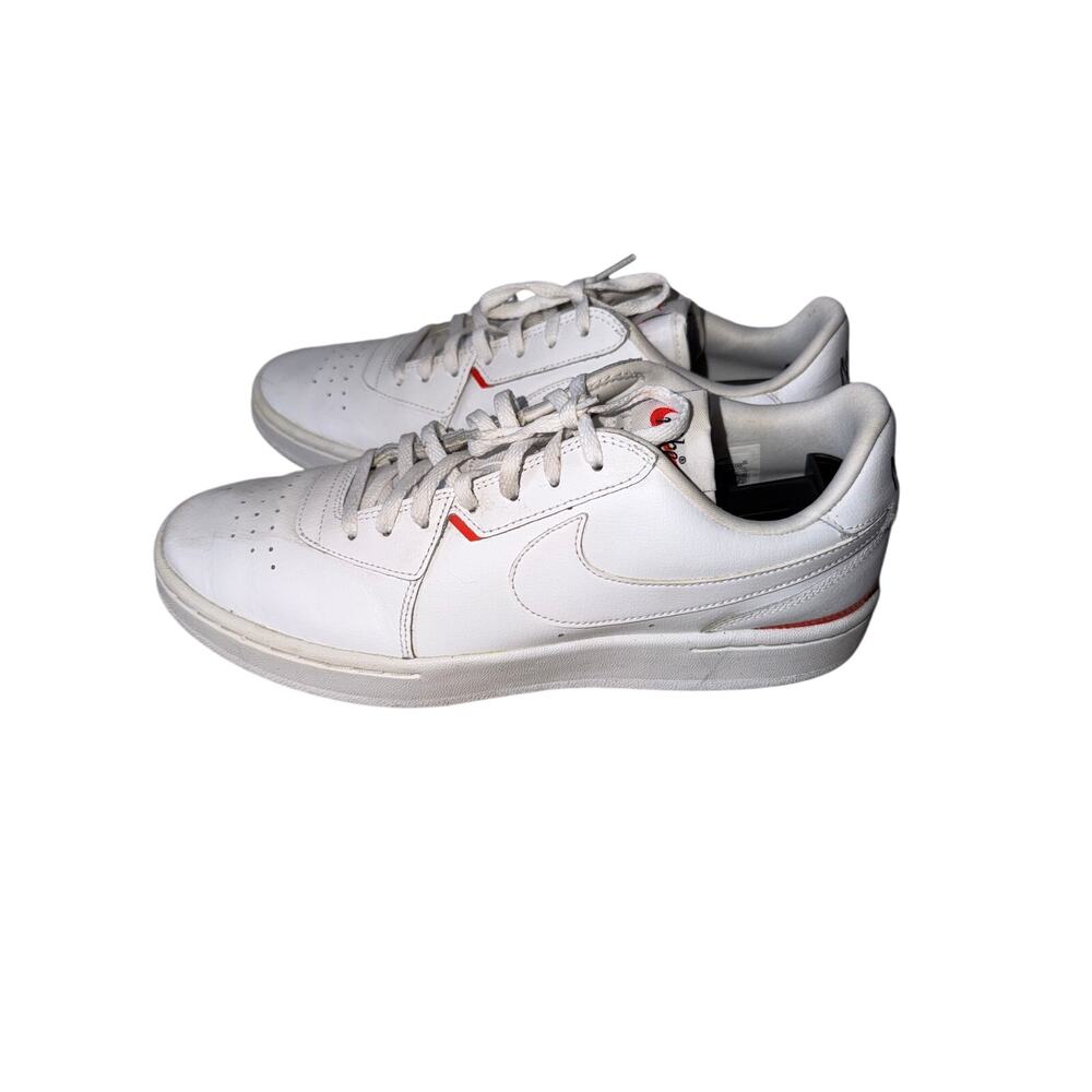 Nike Court Blanc White Orange Leather Women’s Sneakers Shoes C10808-100 Size 10